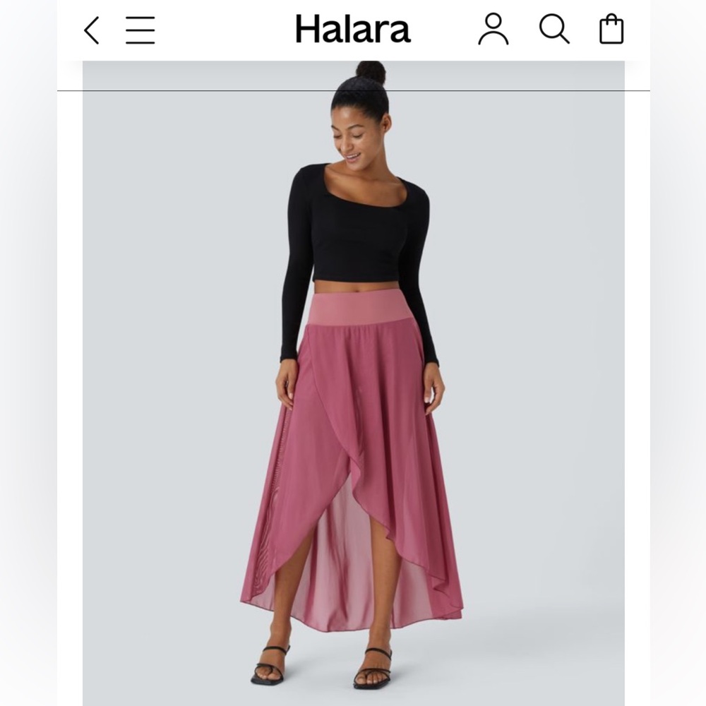 HALARA Dusty Rose High-Low Maxi Skirt